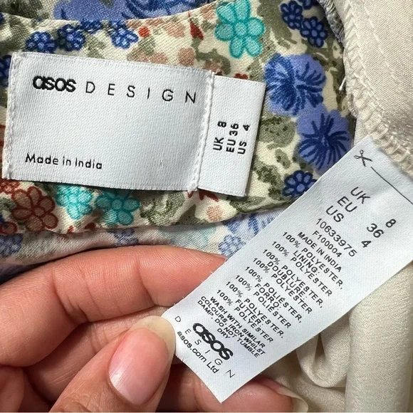 ASOS Hippie Fairycore Festival Mermaid Maxi Dress Ditsy Print Boho Floral Vamp - Picture 5 of 13